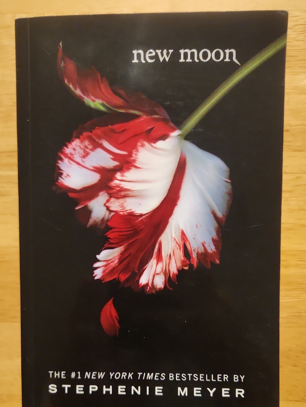 New Moon Paperback Book - Red & White Floral Cover